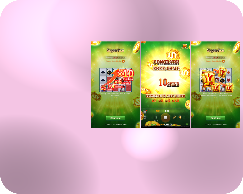 Super Ace · Giao diện ứng dụng MEGA