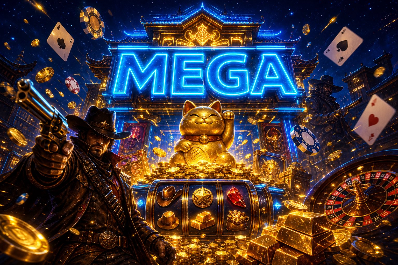 Ảnh bìa hướng dẫn tải APK MEGA cho Android với giao diện game nổ hũ và bắn cá